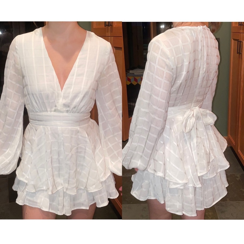 Princess polly white long sleeve romper XS